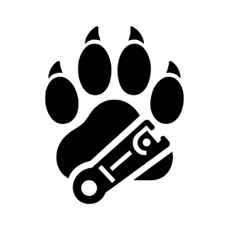 Icône représentant une patte de chien et un coupe ongle.