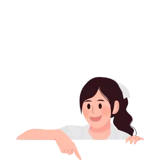 Illustration buste et visage d'une femme dont le doigt pointe vers le bas